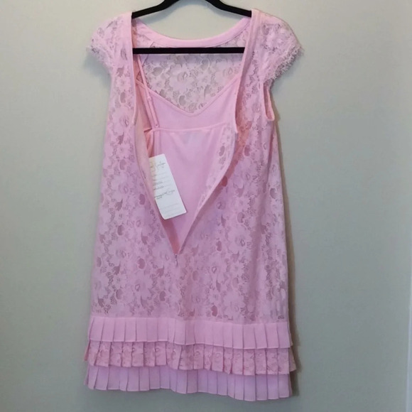 NWT Jessica Simpson Pink Lace Dress Size 6 - Picture 4 of 8